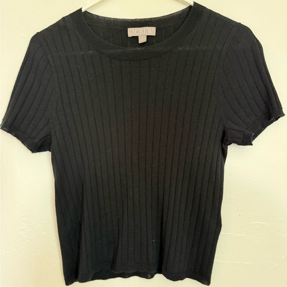 J. Crew Women's silk short sleeve sweater tee